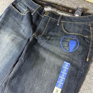 Faded Glory Women's Petite Straight Leg Jeans Dark Wash Size 16P Pockets Zipper